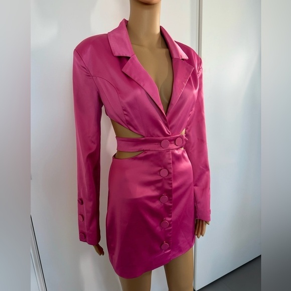 For Love And Lemons Fuchsia Satin Blazer Dress- XS- worn once! - Picture 9 of 16